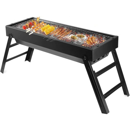 TG71419 TURISTICKÝ GRIL NA DŘEVĚNÉ UHLÍ SKLÁDACÍ PŘENOSNÝ KEMPINGOVÝ GRIL BBQ