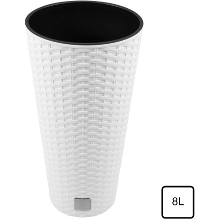 DRTUS200-S449 BLUMENTOPF HOCH RATTAN RATO TUB WEISS