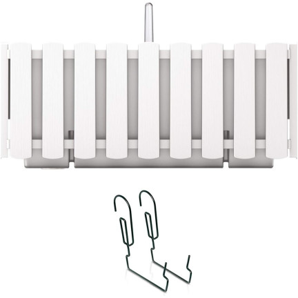 DDEF400W-S449 balcony planter, planter for balconies, railings, and patios, white
