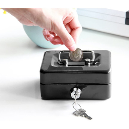 FT16 metal cash box, safe, piggy bank, keys