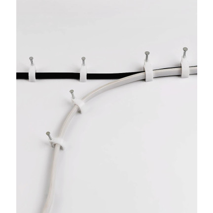 TG56671 Nagelschellen weiß, für Kabel , Kabelschelle Kabelschellen KABELSCHLÜSSEL