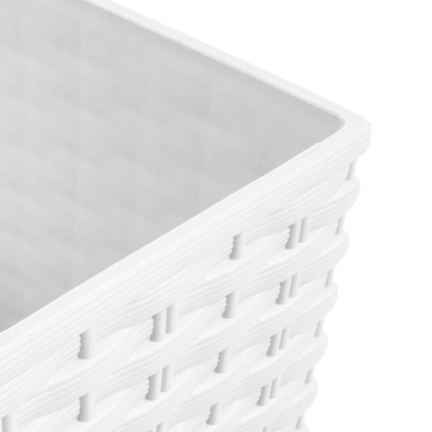 DRTS170-S449 White Rattan Outdoor Planter with Insert, Tall