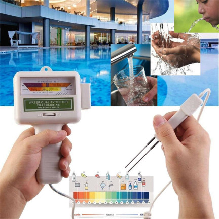 ZW75 SCHWIMMBAD PH WASSER TESTER CHLOR LEVEL TESTER GENAU MIT BATTERIEN