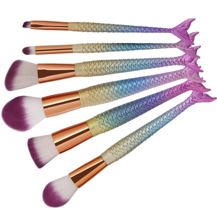 ZZ31 Štětce na make-up 6dílná sada mořská panna
