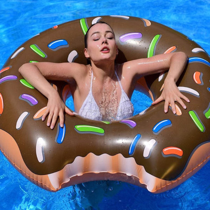 TG48122B Brown Inflatable Donut Beach Ring