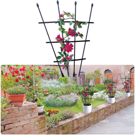 TG81366 Pergola, fan-shaped trellis, plant support for potted plants, trellis (2-pack)