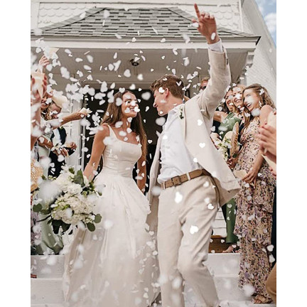 TG60120 CONFETTI TUBA SHOOTING WHITE HEARTS für eine Hochzeit Valentinstag-Empfang
