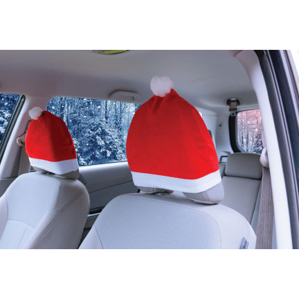 Auto-kopfstütze deckt weihnachtsmann hut 4pcs set