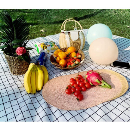 TG64613 Picknickdecke Picknick Strandmatte wasserdicht 150x150 weiß