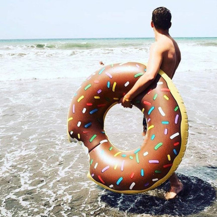 TG48122B Brown Inflatable Donut Beach Ring