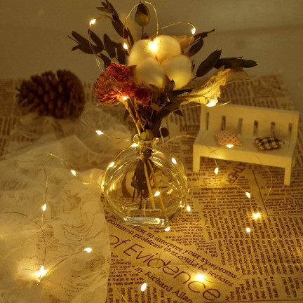TG66263-2 WEIHNACHTSLICHTER AUF EINER SCHUBLADE 80 LED-LICHTER MICRO GIRLANDA WEISS AA