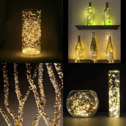 TG66259-2 Weihnachtsbaumbeleuchtung an einer Schnur 10 LED GIRLAND LIGHTS Warmweiß Batterien