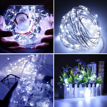 TG63176-1 SVĚTLA DRÁT 20 LED SVĚTLA STUDENÉ KAPKY 20 LED SVĚTLA GIRLANDA AA BATERIE
