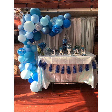 TG66237 BALLONGIRLANDE GROSSER BALLON SET BLAU GEBURTSTAG BABY DUSCHE JUNGE