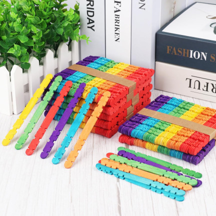TG84378 Colorful Wooden Craft Sticks for DIY Projects, 50-Pack