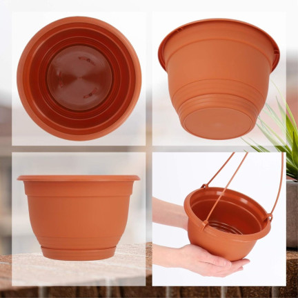 DAGW5-R624 27 cm round hanging balcony planter with hook, 4.5 L