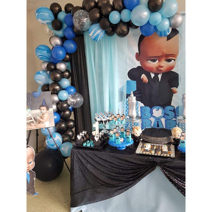 TG66237 BALLONGIRLANDE GROSSER BALLON SET BLAU GEBURTSTAG BABY DUSCHE JUNGE