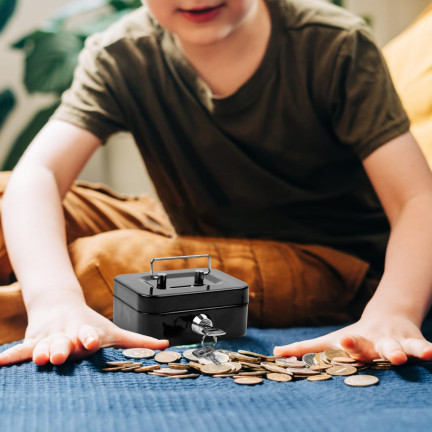 FT16 metal cash box, safe, piggy bank, keys