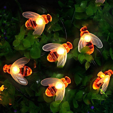 TG71285 GIRLANDE SOLARLEUCHTEN BIENEN LICHT SET 20 LED GARTEN BIENEN