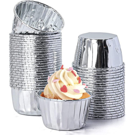 TG80292-3 MUFFINFÖRMCHEN SILBERNE CUPCAKE-FORMEN 50 STK