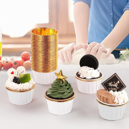 TG80292-5 GOLDEN MUFFIN PAPILLOTS GOLDEN Cupcake-Formen 50 St
