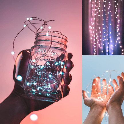 TG63176-1 SVĚTLA DRÁT 20 LED SVĚTLA STUDENÉ KAPKY 20 LED SVĚTLA GIRLANDA AA BATERIE