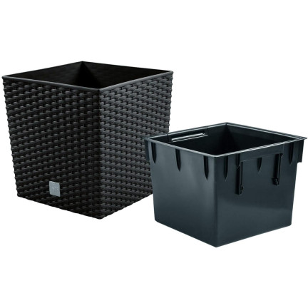DRTS170L-S433 RATTAN BLUMENTOPF FÜR BALKON TERRASSE GARTEN RATO NIEDRIG