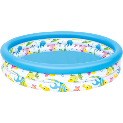 51226 RUNDER AUFBLASBARER POOL GARTEN FISCH 122X25 CM BESTWAY