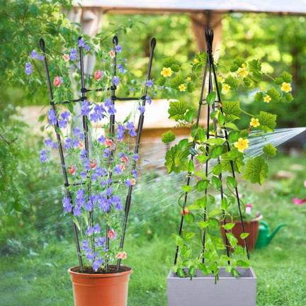 TG81366 Pergola, fan-shaped trellis, plant support for potted plants, trellis (2-pack)