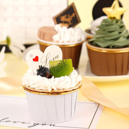 TG80292-5 ZLATÉ MUFFINOVÉ FORMY Zlaté formy na cupcake 50ks