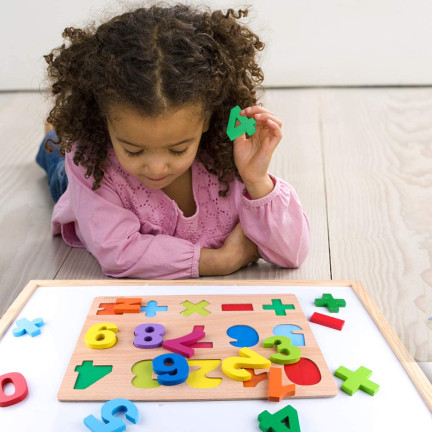 TG50034 ČÍSLA DŘEVĚNÉ BLOKY POČÍTÁNÍ PUZZLE ČÍSLA HÁDANKY
