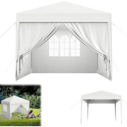TG77595-2 GARTENPAVILLON ZELT 4 WAND PAVILLON GARTEN PARTY KOMMERZIELL