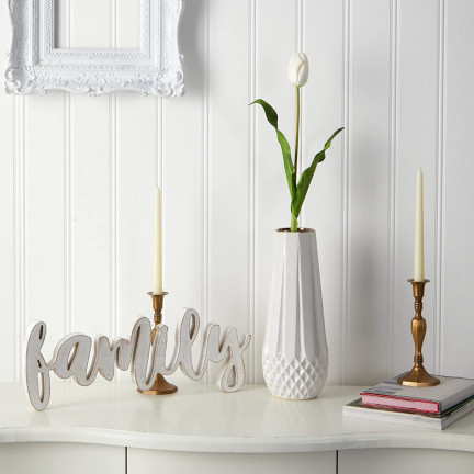 CV07588-1 Single white rubber tulip, lifelike