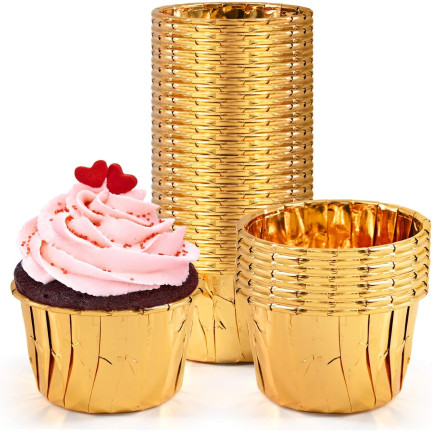 TG80292-1 MUFFINFÖRMCHEN CUPCAKE-FÖRMCHEN GOLD 50 STK
