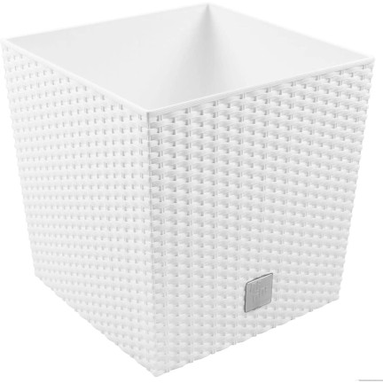 DRTS170L-S449 RATTAN GEHÄUSE TOPF WEISS FÜR GARTEN RATO NIEDRIGEN BLUMEN