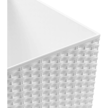 DRTS170L-S449 RATTAN GEHÄUSE TOPF WEISS FÜR GARTEN RATO NIEDRIGEN BLUMEN