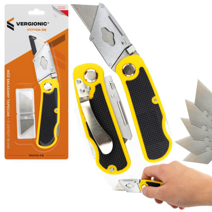 7398 čalounický zavírací nůž + 5 čepelí 18 mm MEGA sharp