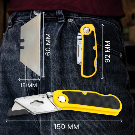 7398 čalounický zavírací nůž + 5 čepelí 18 mm MEGA sharp