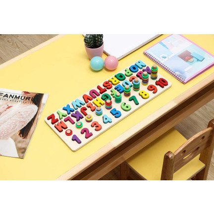 TG67011 montessori dřevěné skládačky abeceda číslice věda