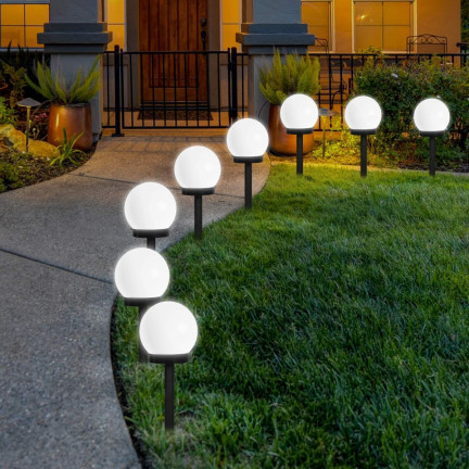 TG47830 SOLAR GARDEN BALL lampa solární zahradní LED koule bílá pro zahradu