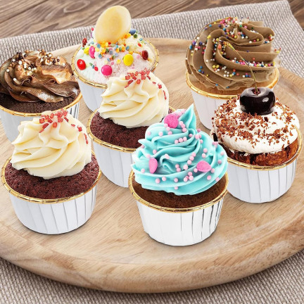 TG80292-5 ZLATÉ MUFFINOVÉ FORMY Zlaté formy na cupcake 50ks