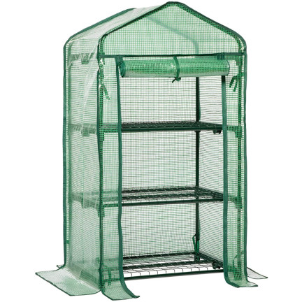 TUN5245 MINI-GEWÄCHSHAUS FOLIENREGAL 3 FÄCHER XL
