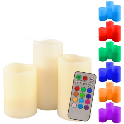 OO68 FERNBEDIENUNG LED KERZEN 3ER SET RGB