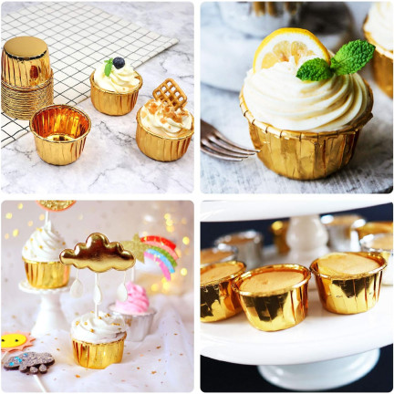 TG80292-1 MUFFINFÖRMCHEN CUPCAKE-FÖRMCHEN GOLD 50 STK