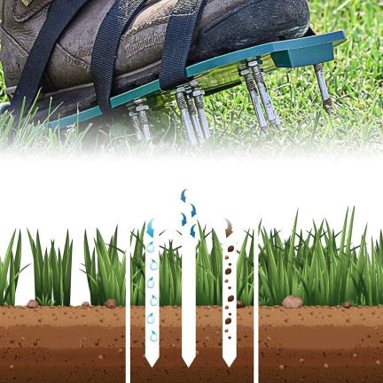ZW30 GARTEN AERATOR SANDALE SCHUH OVERLAYS SPIKED RASENSTECHER