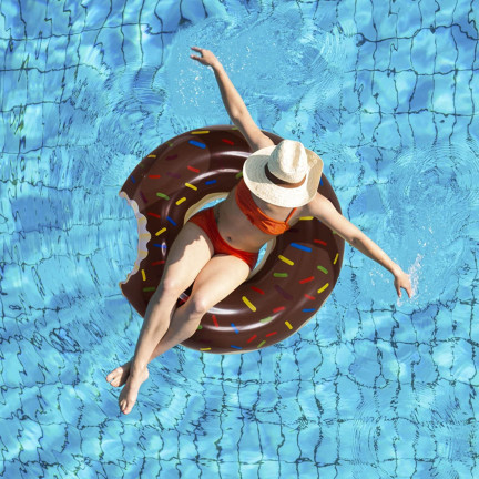 TG48122B Brown Inflatable Donut Beach Ring