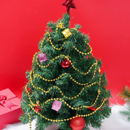 TG63190-2 WEIHNACHTSBAUMKETTE GOLDENE SCHILFPERLEN PERLENGIRLANDE SPULE 5M