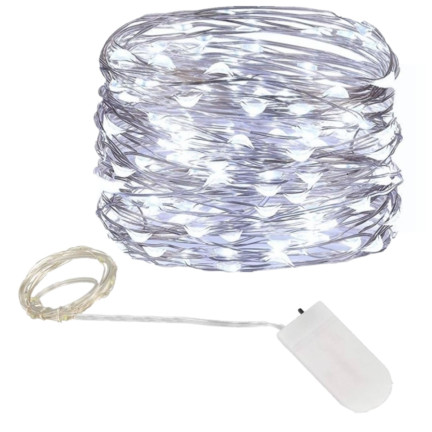 TG66259-1 VÁNOČNÍ LAMPIČKA NA DRUH 10 LED MIKRO GIRLANDS COLD WHITE + baterie