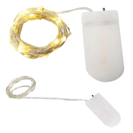 TG66255-2 DRAHT LICHTER 20 LED MIKRO GIRLANDE WARM WEISS RAUTENFÖRMIG