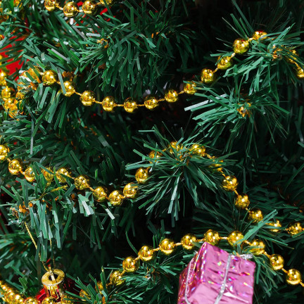 TG63190-2 WEIHNACHTSBAUMKETTE GOLDENE SCHILFPERLEN PERLENGIRLANDE SPULE 5M